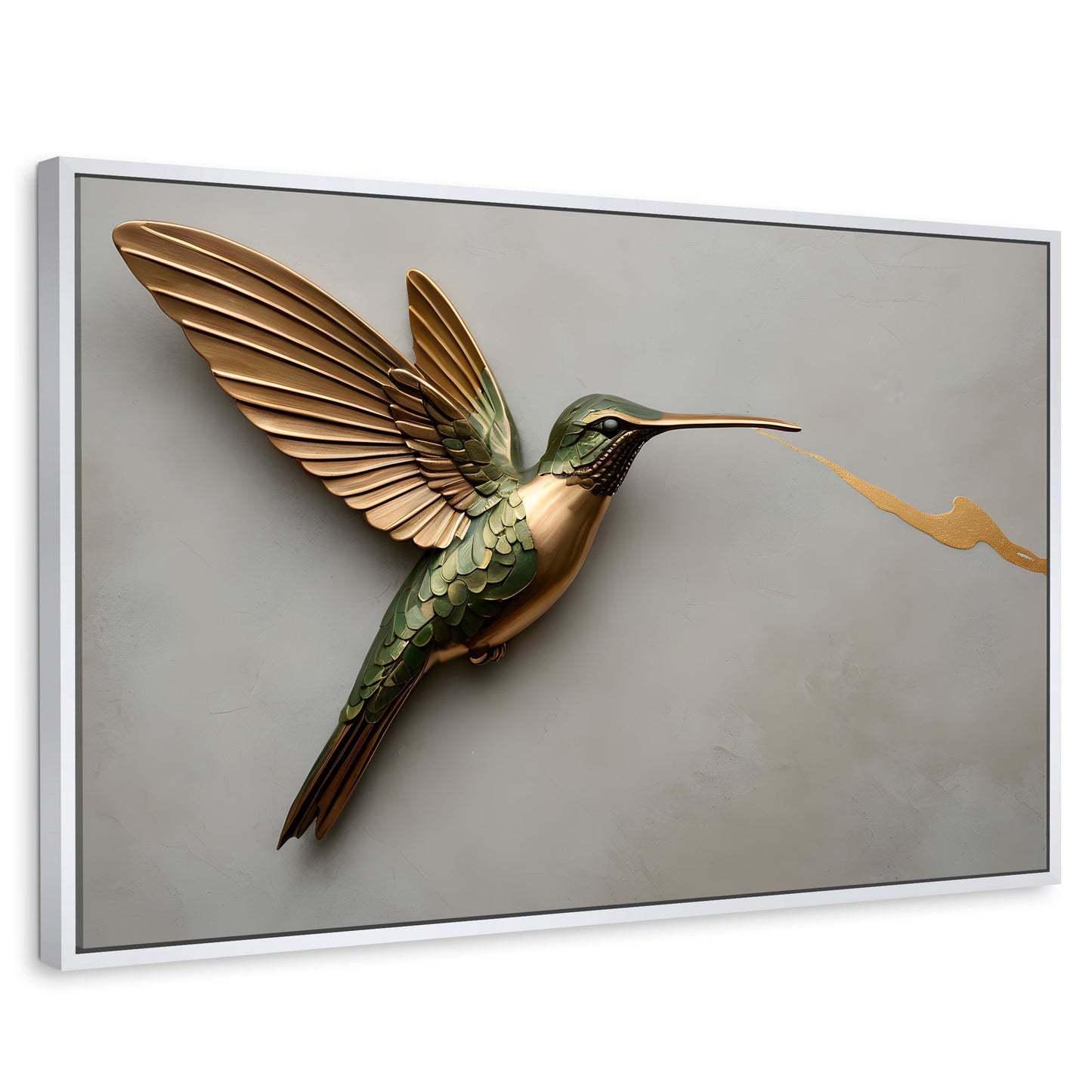 Cuadros Decorativos Canvas Revolution | Colibri Fuerza Luz | Rectangular | Portada | Marco Blanco
