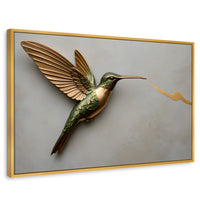Cuadros Decorativos Canvas Revolution | Colibri Fuerza Luz | Rectangular | Portada | Marco Dorado