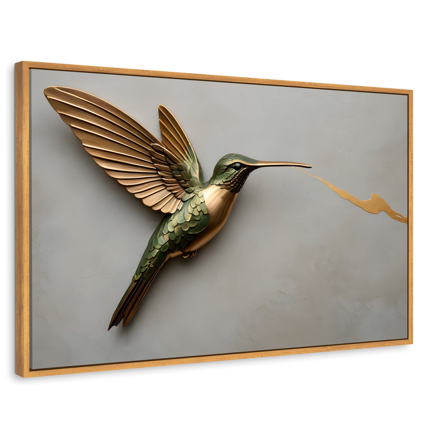 Cuadros Decorativos Canvas Revolution | Colibri Fuerza Luz | Rectangular | Portada | Marco Madera