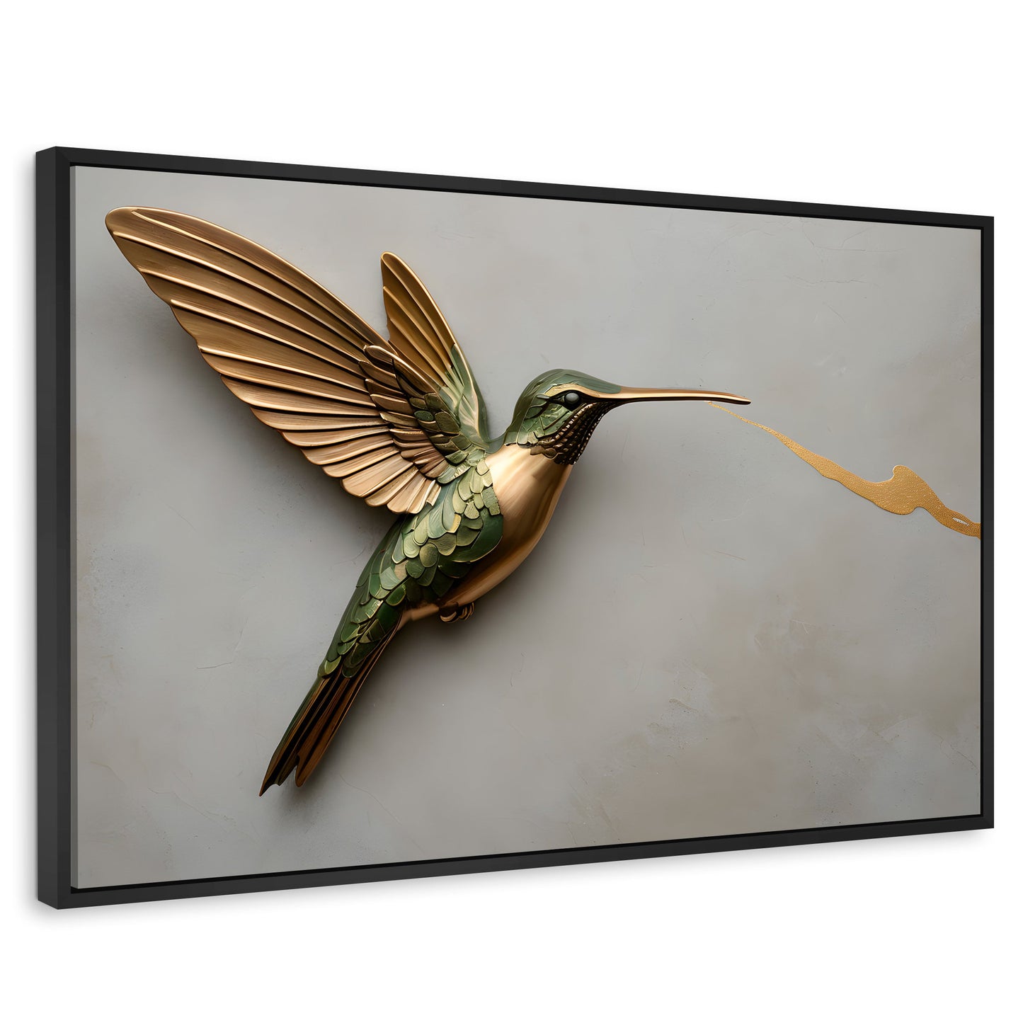 Cuadros Decorativos Canvas Revolution | Colibri Fuerza Luz | Rectangular | Portada | Marco Negro