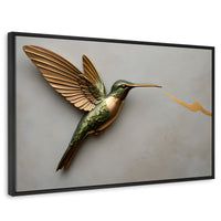 Cuadros Decorativos Canvas Revolution | Colibri Fuerza Luz | Rectangular | Portada | Marco Negro