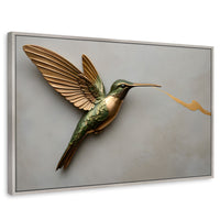 Cuadros Decorativos Canvas Revolution | Colibri Fuerza Luz | Rectangular | Portada | Marco Plateado
