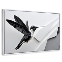 Cuadros Decorativos Canvas Revolution | Colibri Geometrico | Rectangular | Portada | Marco Blanco