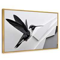 Cuadros Decorativos Canvas Revolution | Colibri Geometrico | Rectangular | Portada | Marco Dorado