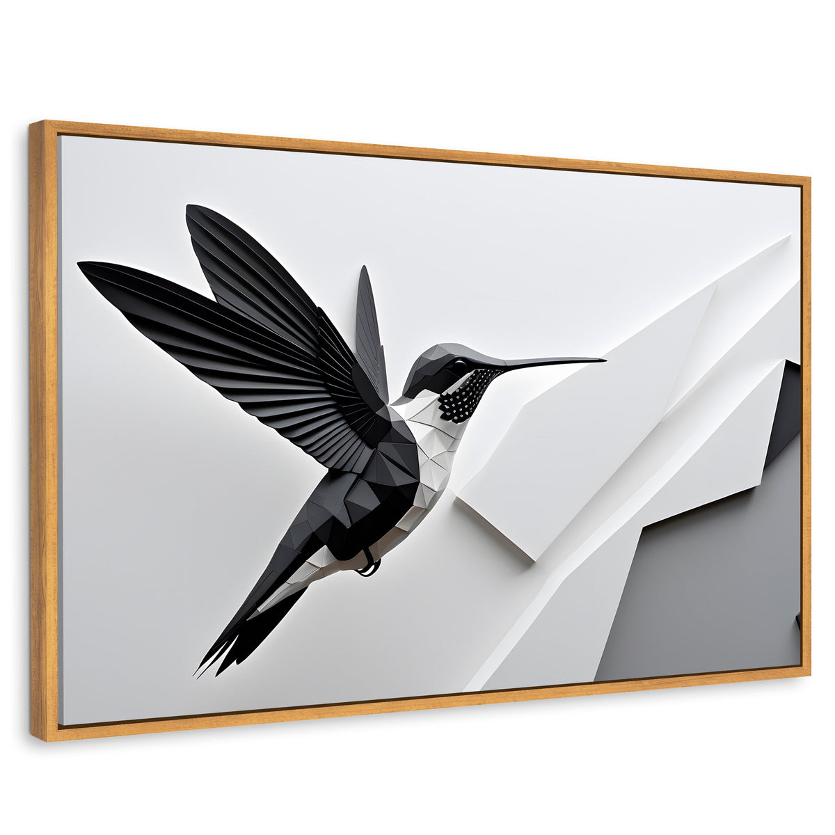 Cuadros Decorativos Canvas Revolution | Colibri Geometrico | Rectangular | Portada | Marco Madera