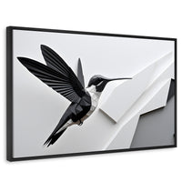 Cuadros Decorativos Canvas Revolution | Colibri Geometrico | Rectangular | Portada | Marco Negro