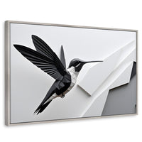 Cuadros Decorativos Canvas Revolution | Colibri Geometrico | Rectangular | Portada | Marco Plateado