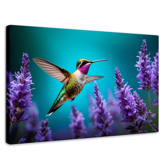 Cuadros Decorativos Canvas Revolution | Colibri Lavandas | Rectangular | Portada | Marco SinMarco