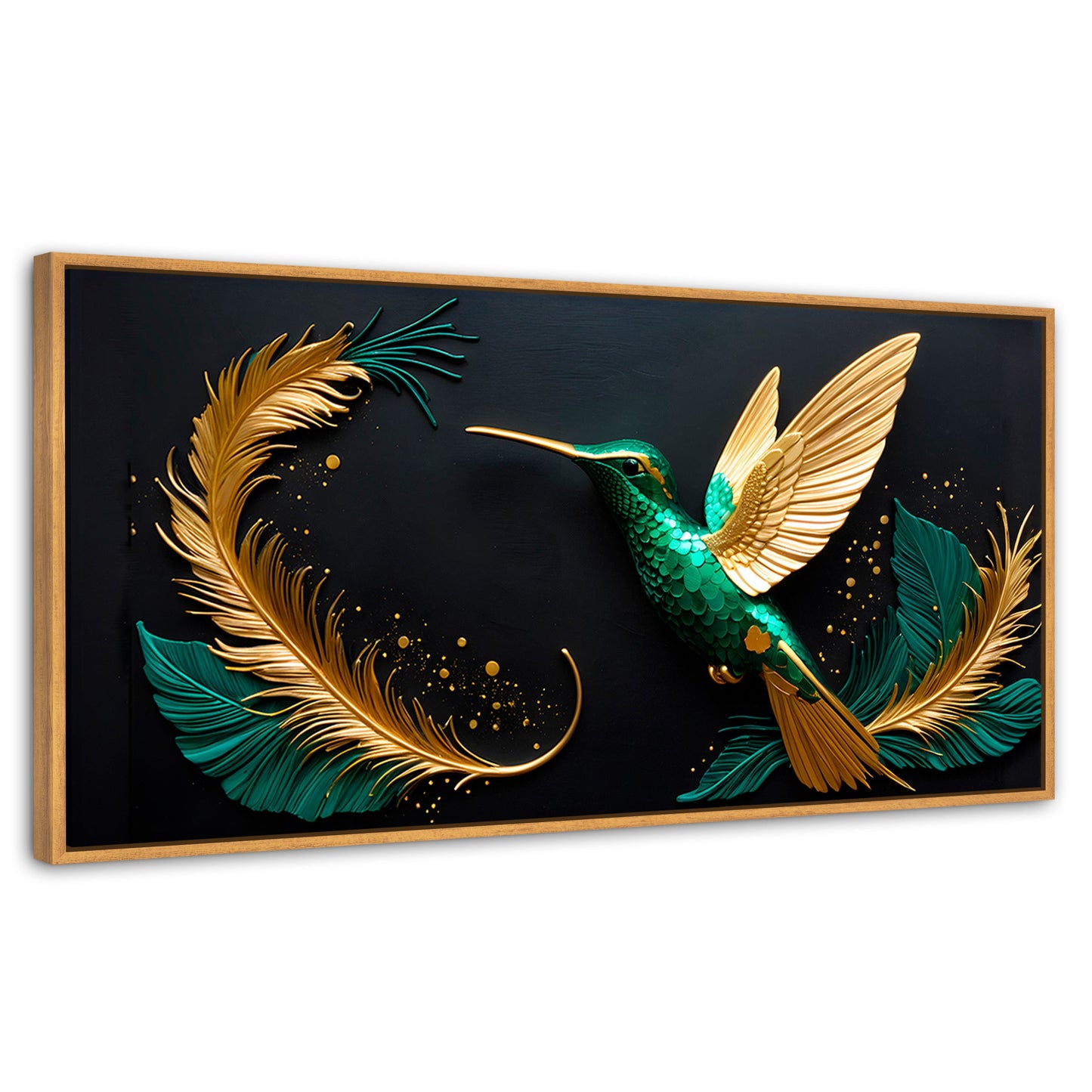 Cuadros Decorativos Canvas Revolution | Colibri Magico | Panoramico | Portada | Marco Negro