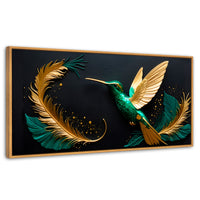 Cuadros Decorativos Canvas Revolution | Colibri Magico | Panoramico | Portada | Marco Negro