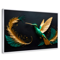 Cuadros Decorativos Canvas Revolution | Colibri Magico | Rectangular | Portada | Marco Blanco