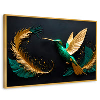 Cuadros Decorativos Canvas Revolution | Colibri Magico | Rectangular | Portada | Marco Dorado