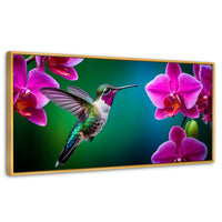 Cuadros Decorativos Canvas Revolution | Colibri Melodioso | Panoramico | Portada | Marco Madera