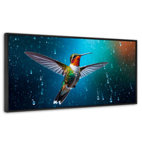 Cuadros Decorativos Canvas Revolution | Colibri Mistico | Panoramico | Portada | Marco Plateado