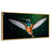 Cuadros Decorativos Canvas Revolution | Colibri Nocturno | Panoramico | Portada | Marco Madera