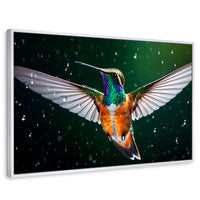 Cuadros Decorativos Canvas Revolution | Colibri Nocturno | Rectangular | Portada | Marco Blanco