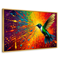 Cuadros Decorativos Canvas Revolution | Colibri Radiante | Rectangular | Portada | Marco Dorado