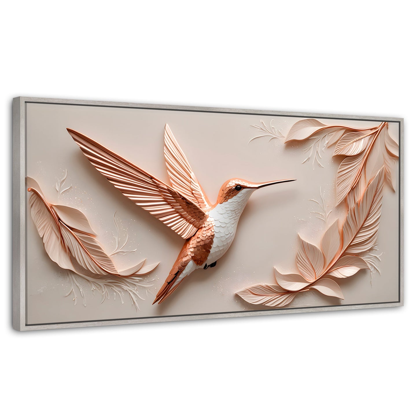 Cuadros Decorativos Canvas Revolution | Colibri Reluciente | Panoramico | Portada | Marco Blanco