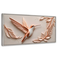 Cuadros Decorativos Canvas Revolution | Colibri Reluciente | Panoramico | Portada | Marco Blanco