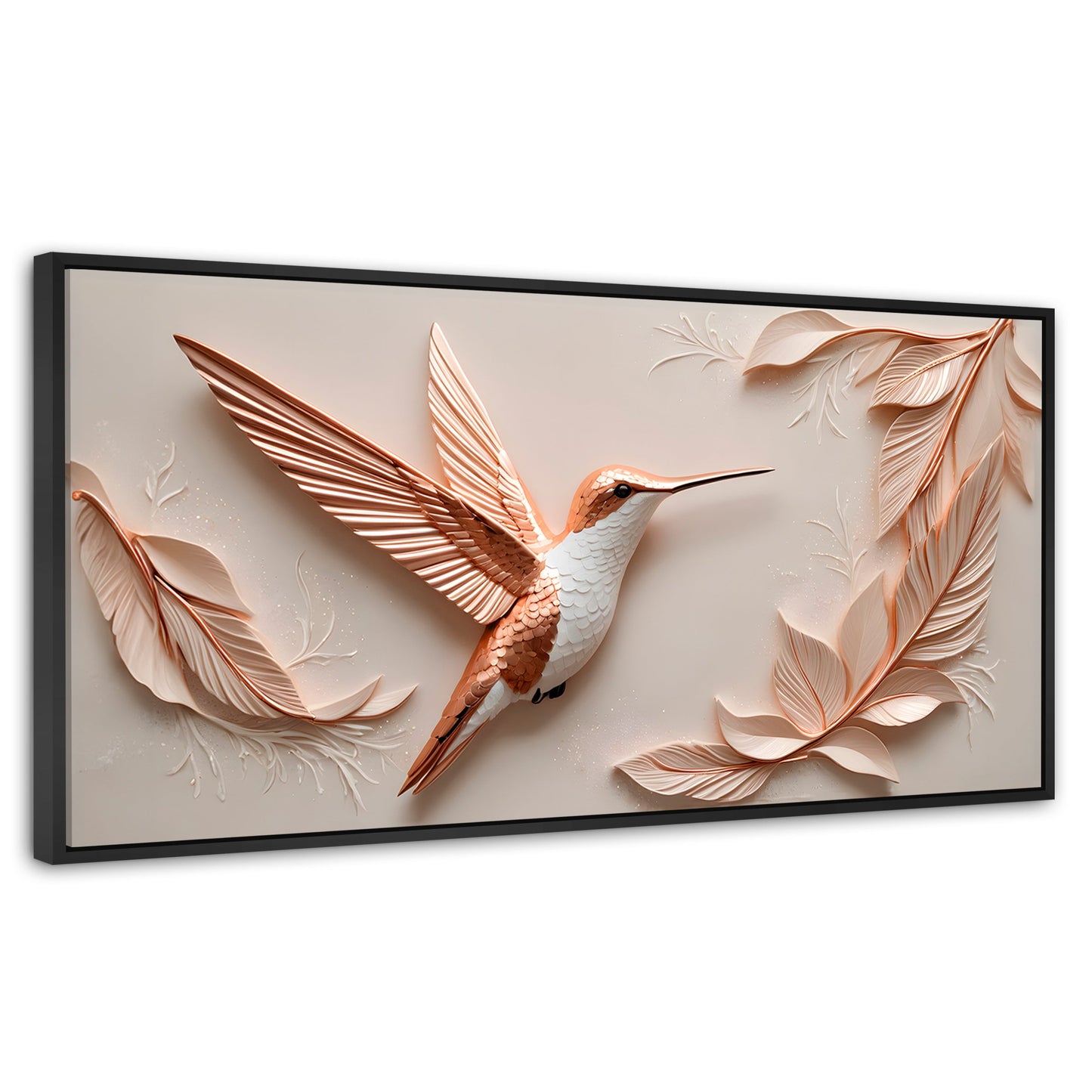 Cuadros Decorativos Canvas Revolution | Colibri Reluciente | Panoramico | Portada | Marco Plateado