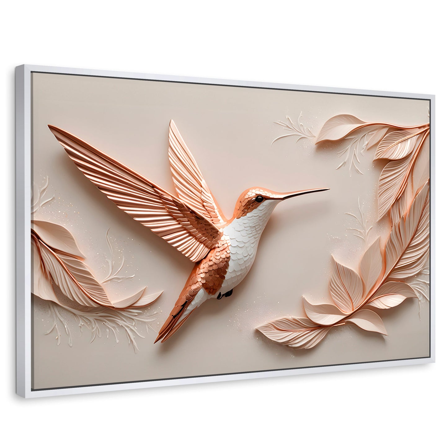 Cuadros Decorativos Canvas Revolution | Colibri Reluciente | Rectangular | Portada | Marco Blanco