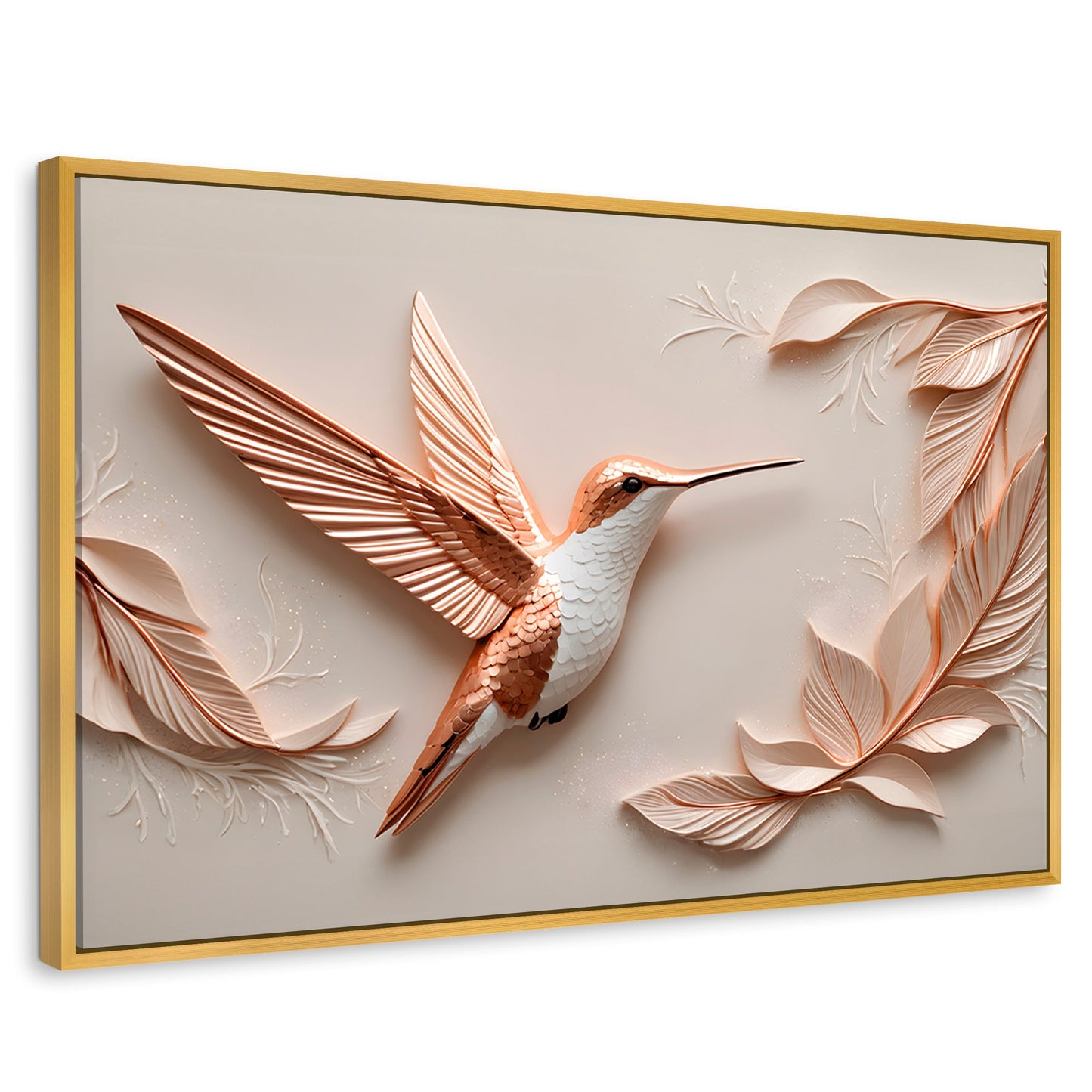 Cuadros Decorativos Canvas Revolution | Colibri Reluciente | Rectangular | Portada | Marco Dorado