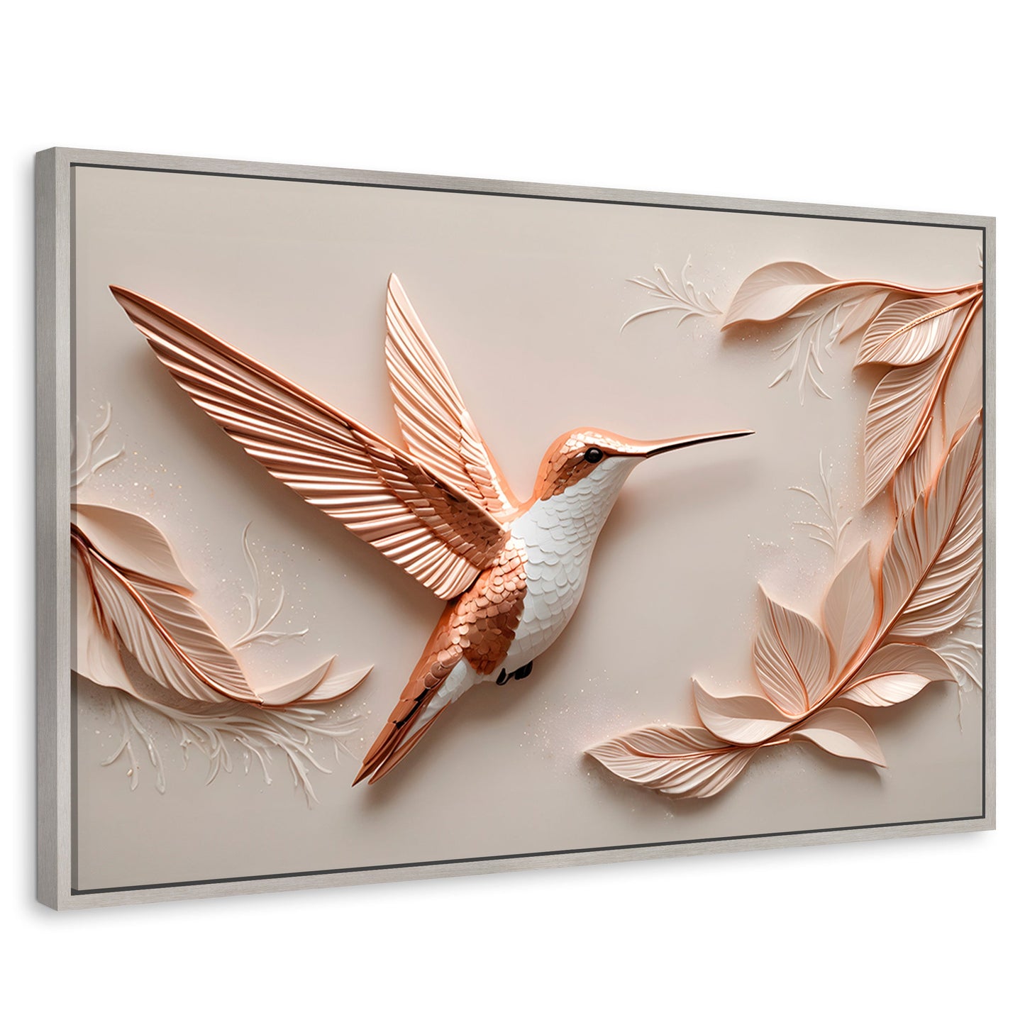 Cuadros Decorativos Canvas Revolution | Colibri Reluciente | Rectangular | Portada | Marco Plateado