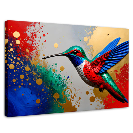 Cuadros Decorativos Canvas Revolution | Colibri Rocio Oro | Rectangular | Portada | Marco SinMarco