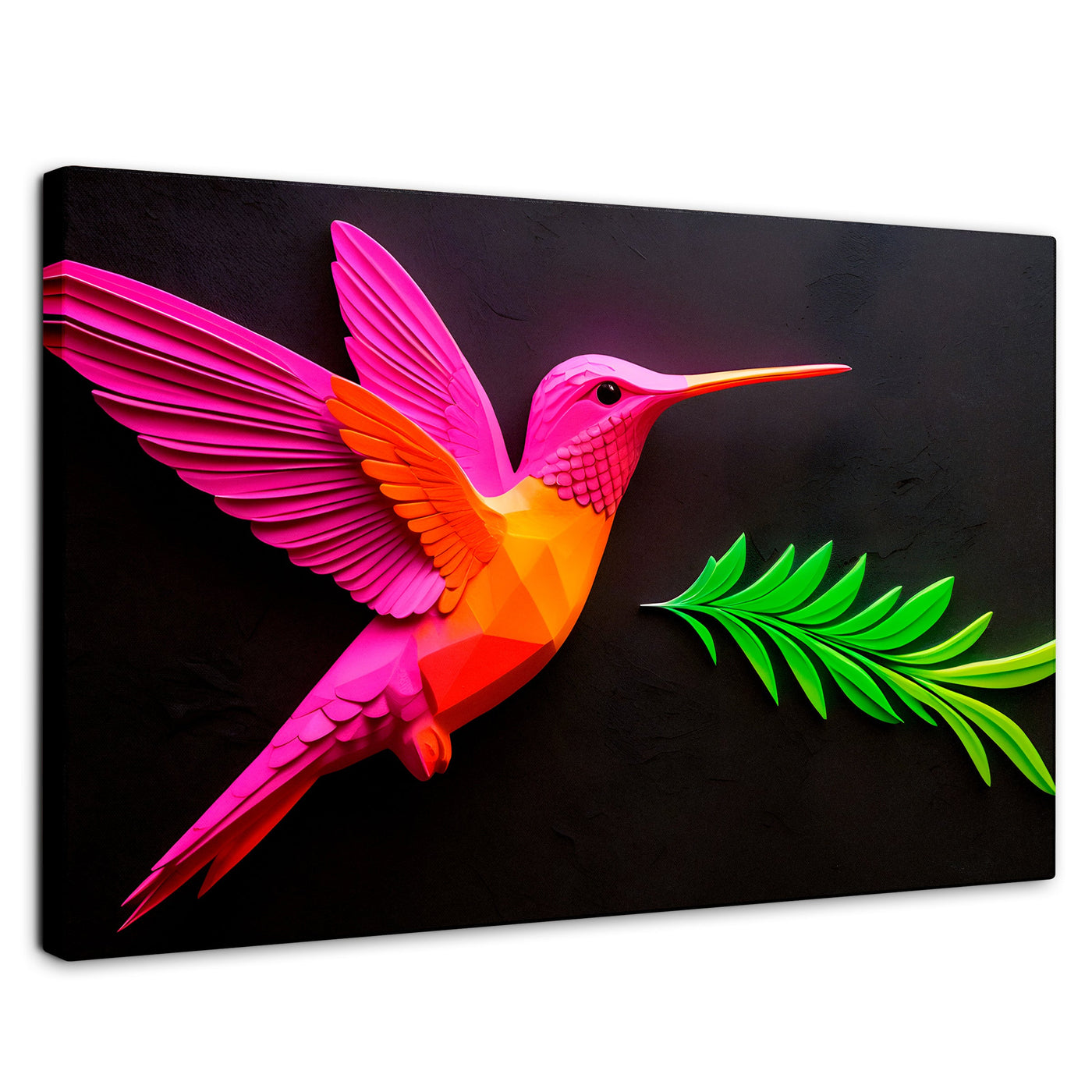Cuadros Decorativos Canvas Revolution | Colibri Rosa Verde | Rectangular | Portada | Marco SinMarco