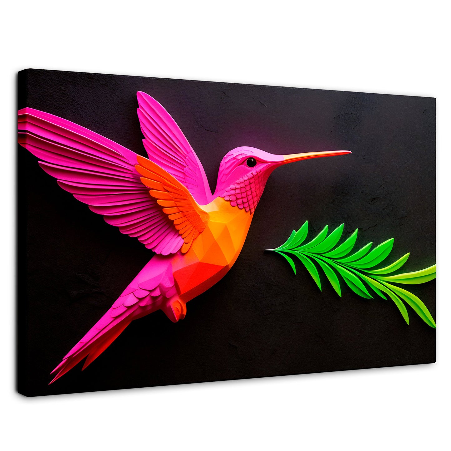 Cuadros Decorativos Canvas Revolution | Colibri Rosa Verde | Rectangular | Portada | Marco SinMarco