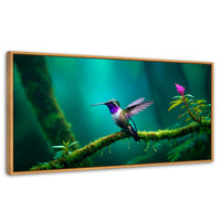 Cuadros Decorativos Canvas Revolution | Colibri Selvatico | Panoramico | Portada | Marco Negro