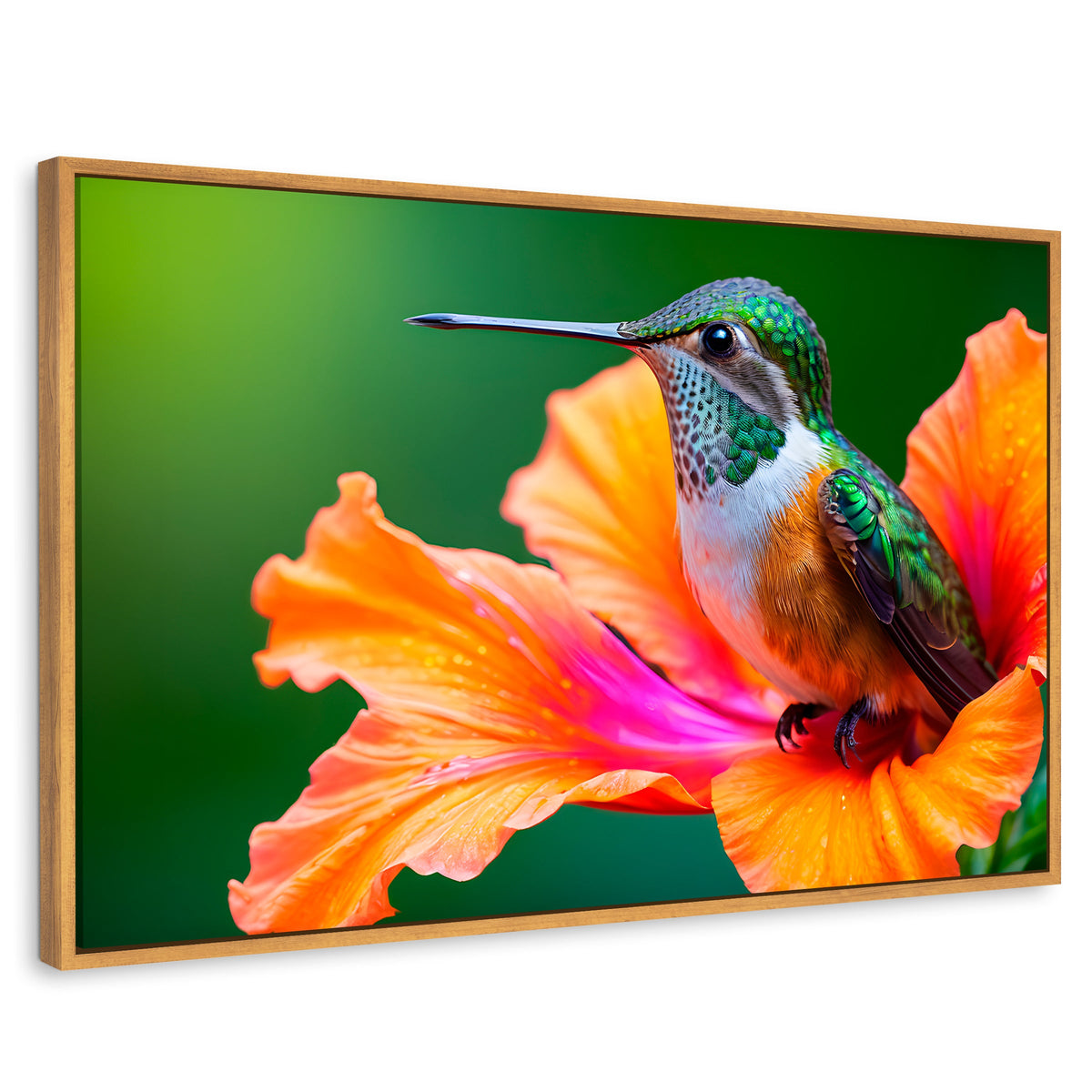 Cuadros Decorativos Canvas Revolution | Colibri Serenidad | Rectangular | Portada | Marco Madera