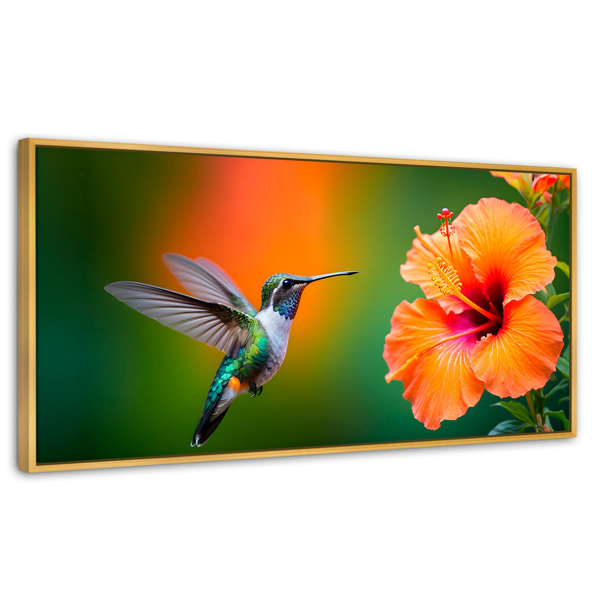 Cuadros Decorativos Canvas Revolution | Colibri Simpleza | Panoramico | Portada | Marco Madera