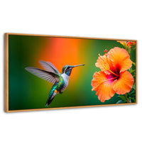 Cuadros Decorativos Canvas Revolution | Colibri Simpleza | Panoramico | Portada | Marco Negro