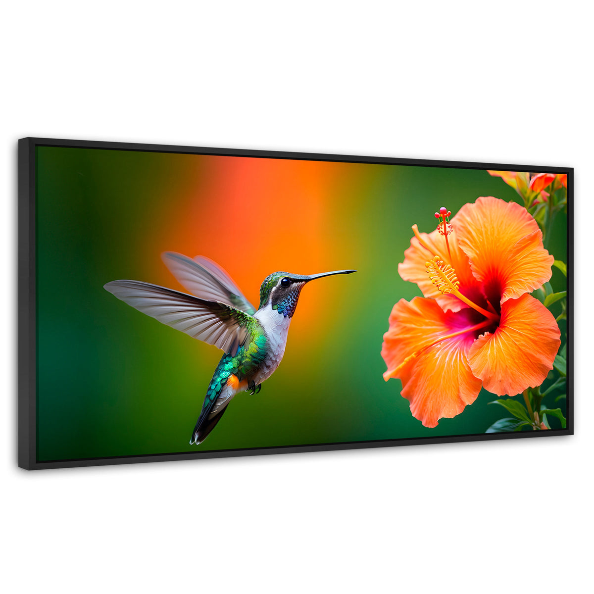 Cuadros Decorativos Canvas Revolution | Colibri Simpleza | Panoramico | Portada | Marco Plateado