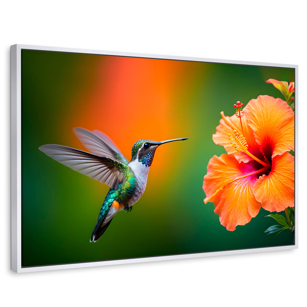 Cuadros Decorativos Canvas Revolution | Colibri Simpleza | Rectangular | Portada | Marco Blanco