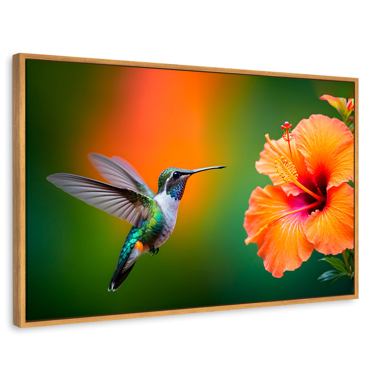 Cuadros Decorativos Canvas Revolution | Colibri Simpleza | Rectangular | Portada | Marco Madera