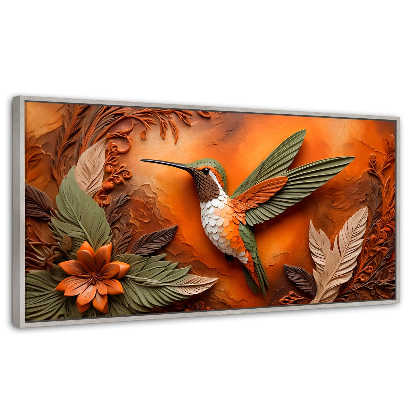 Cuadros Decorativos Canvas Revolution | Colibri Sublime | Panoramico | Portada | Marco Blanco