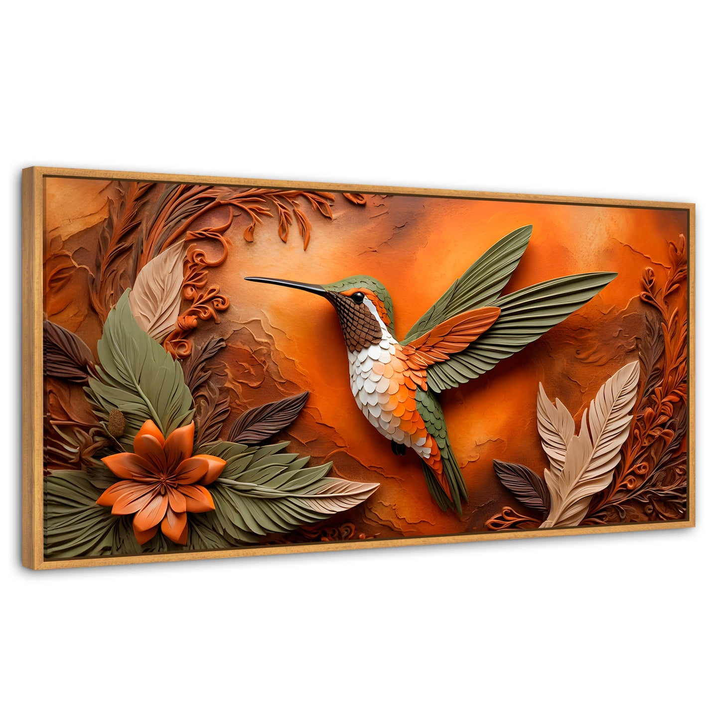 Cuadros Decorativos Canvas Revolution | Colibri Sublime | Panoramico | Portada | Marco Negro