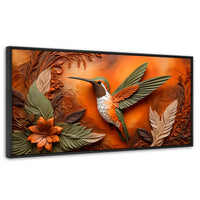 Cuadros Decorativos Canvas Revolution | Colibri Sublime | Panoramico | Portada | Marco Plateado