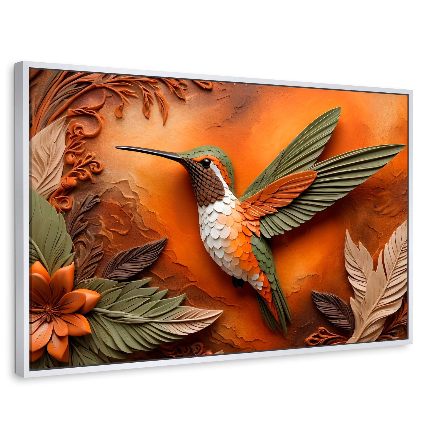 Cuadros Decorativos Canvas Revolution | Colibri Sublime | Rectangular | Portada | Marco Blanco