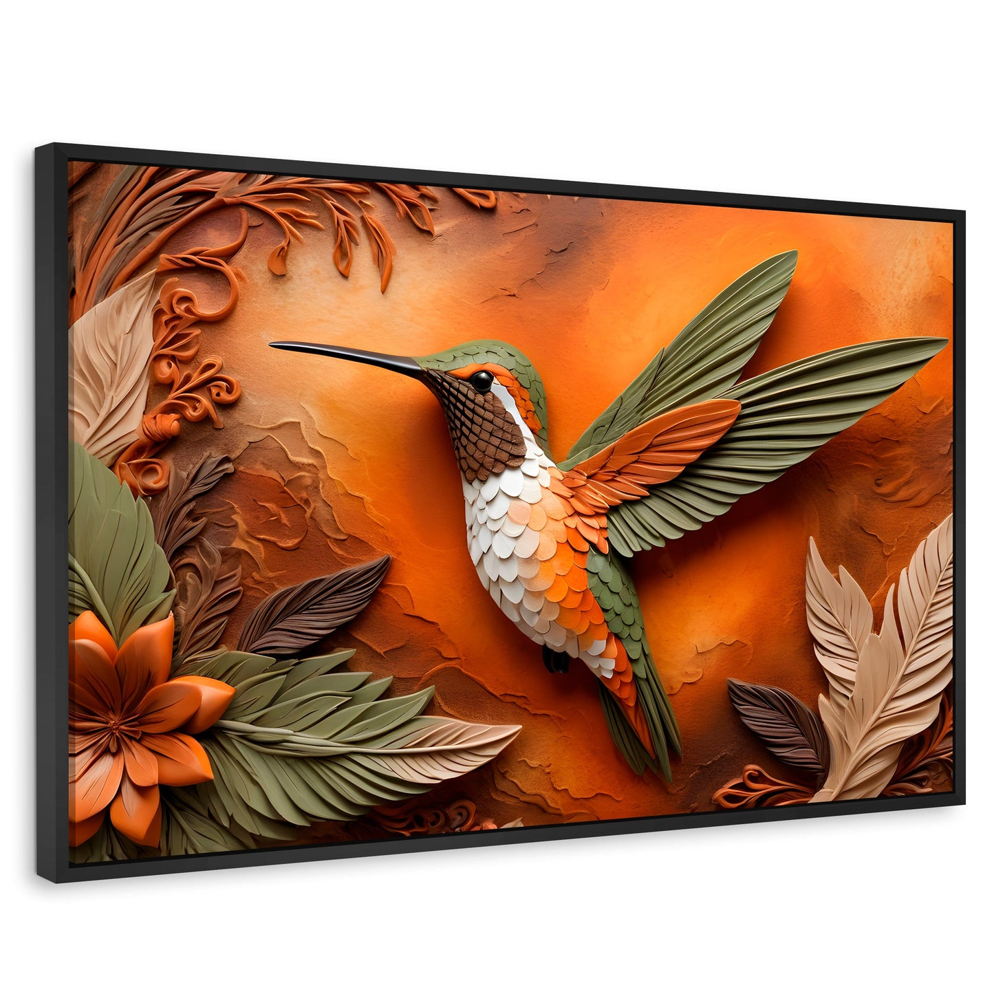 Cuadros Decorativos Canvas Revolution | Colibri Sublime | Rectangular | Portada | Marco Negro