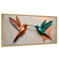 Cuadros Decorativos Canvas Revolution | Colibri Verde Cobre | Panoramico | Portada | Marco Madera
