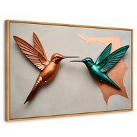 Cuadros Decorativos Canvas Revolution | Colibri Verde Cobre | Rectangular | Portada | Marco Madera