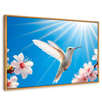 Cuadros Decorativos Canvas Revolution | Colibri Y Sol | Rectangular | Portada | Marco Madera