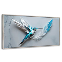 Cuadros Decorativos Canvas Revolution | Colibri Zafiro | Panoramico | Portada | Marco Blanco