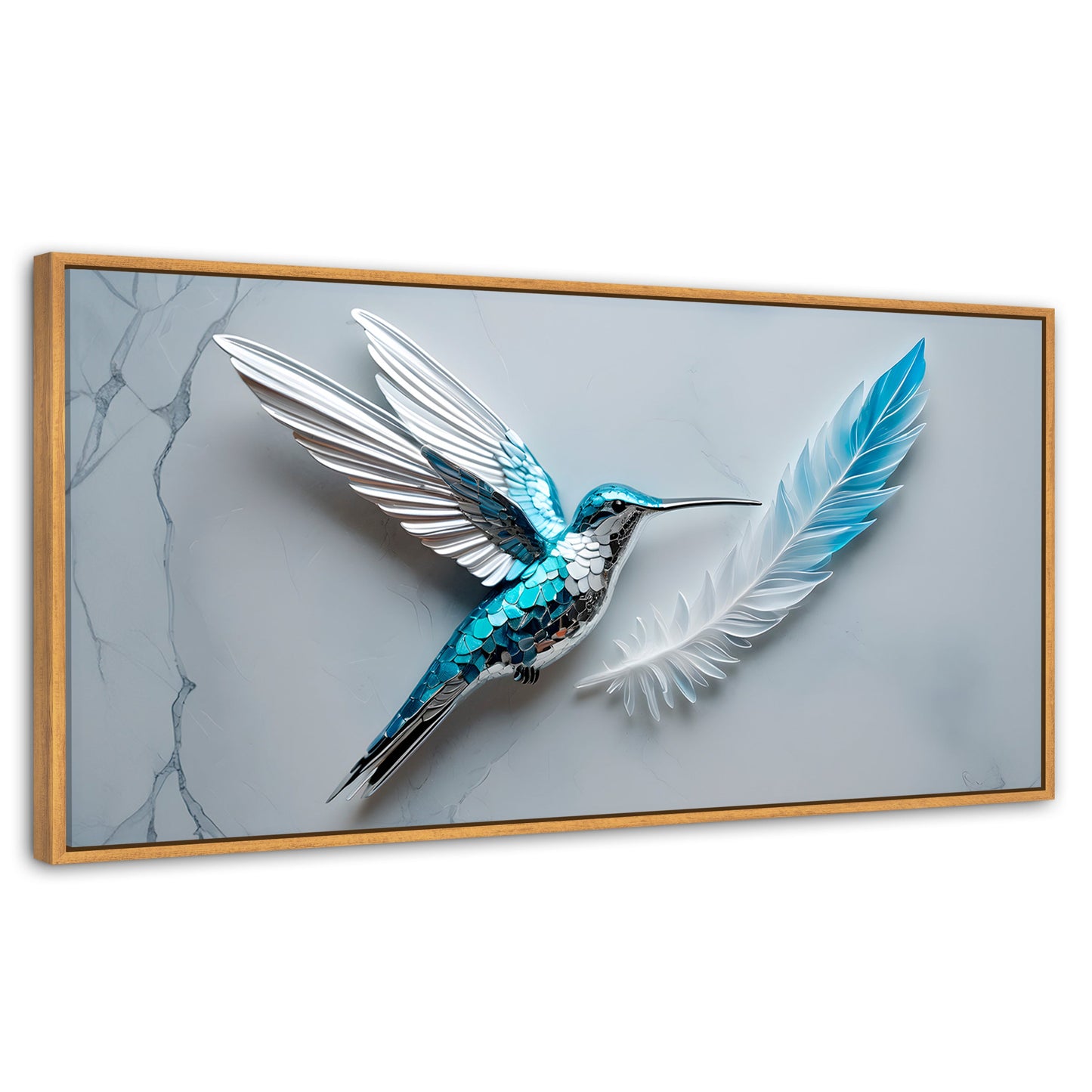 Cuadros Decorativos Canvas Revolution | Colibri Zafiro | Panoramico | Portada | Marco Negro