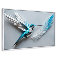 Cuadros Decorativos Canvas Revolution | Colibri Zafiro | Rectangular | Portada | Marco Blanco