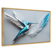 Cuadros Decorativos Canvas Revolution | Colibri Zafiro | Rectangular | Portada | Marco Dorado