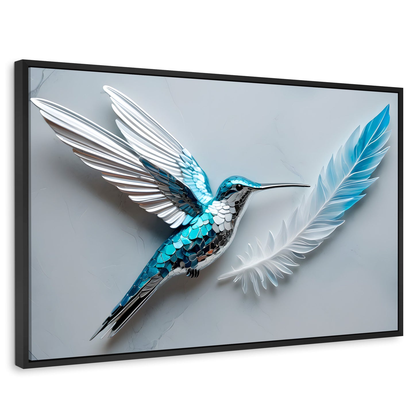 Cuadros Decorativos Canvas Revolution | Colibri Zafiro | Rectangular | Portada | Marco Negro